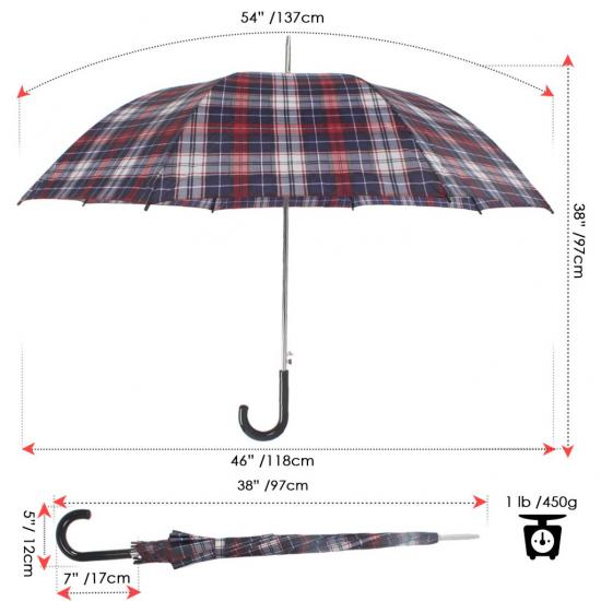47 dans un parapluie imprimé en polyester classique vérifié