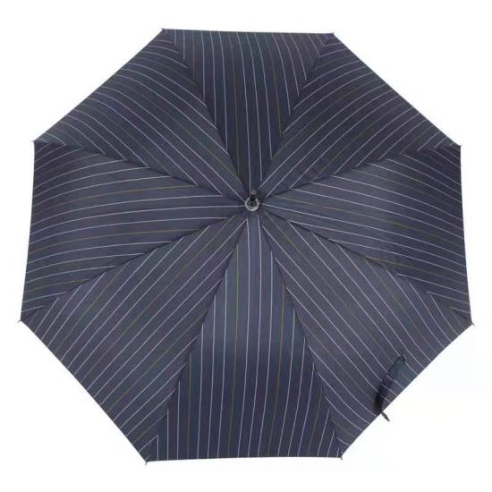  43.5 Parapluie de bâton ouvert bleu foncé de pouce avec des rayures