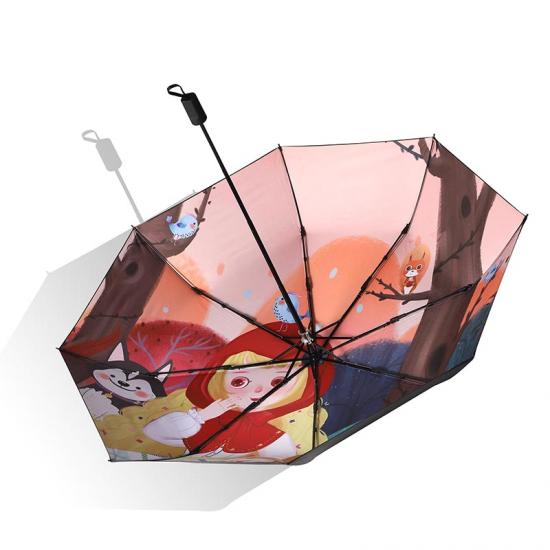 motif de dessin animé print de voyage UV pliage pliage parapluies