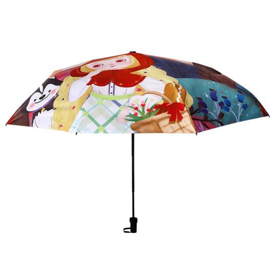 Imprimé réversible portable 3 parapluie rabattable