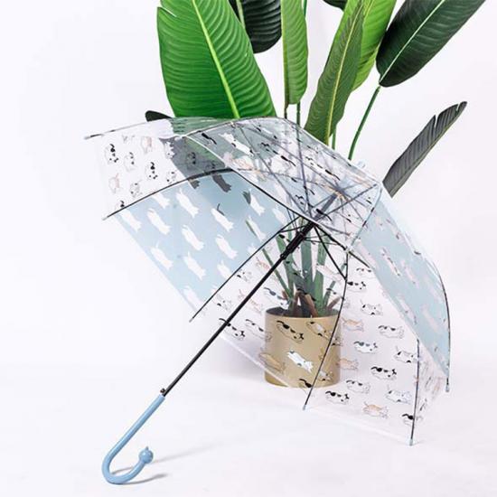 Creative chat poignée des enfants parapluie transparente