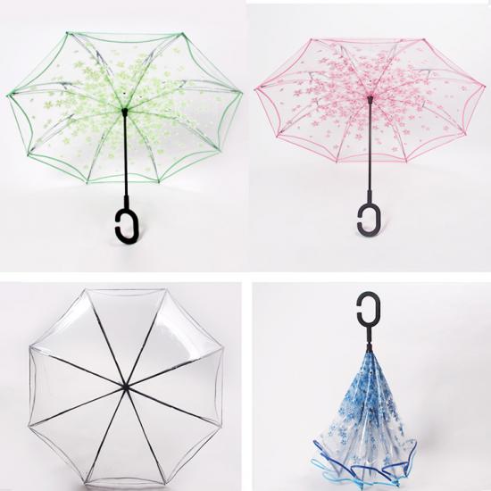 Parapluie à l'envers transparent à double couche