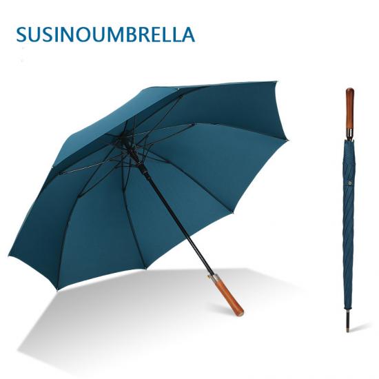 grand parapluie de golf en bois à long manche pour la publicité
