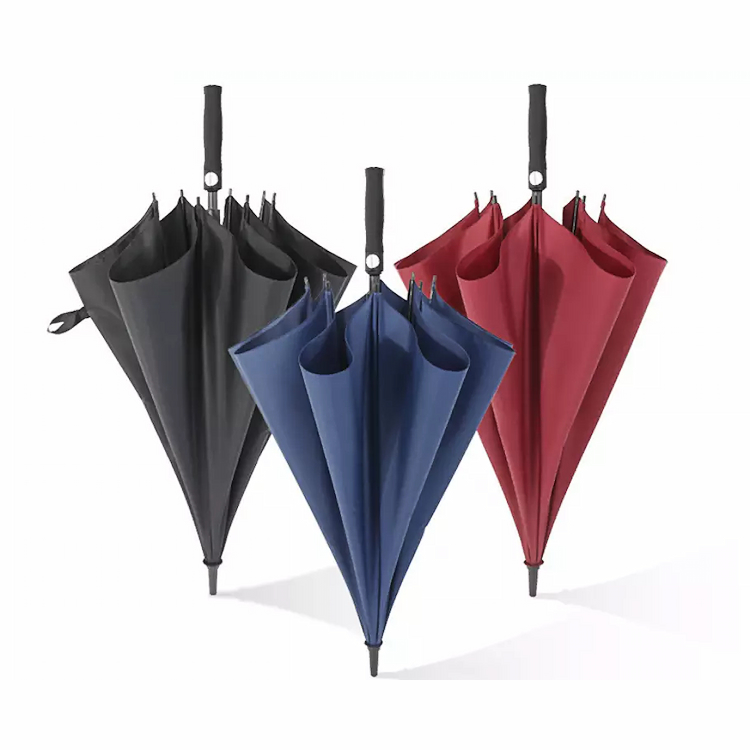 Parapluie de golf automatique droit imprimé avec logo personnalisé coupe-vent
